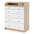 Детский комод Атон MAKS ЛДСП 800/5 с органайзером (Дуб Сонома/Белый
						
					) — Фото