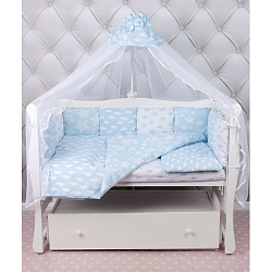 Бортик в кроватку AmaroBaby Воздушный, 12 подушек, бязь Бортик в кроватку AmaroBaby Воздушный, 12 подушек, бязь